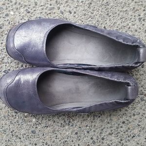 Dansko pewter metallic ballet flats